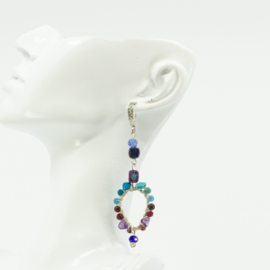 Midnight Mosaic Hoop Earrings