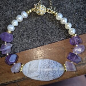 Amethyst Pearl Bracelet
