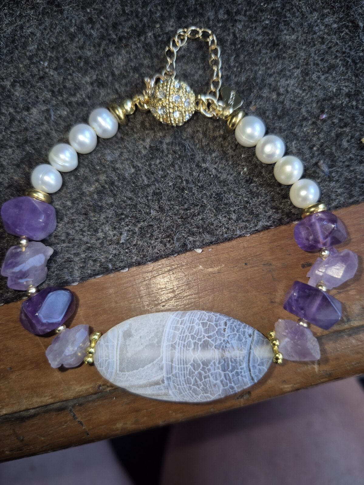 Amethyst Pearl Bracelet
